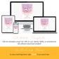 Editable bounce house birthday invitation template displayed on desktop, laptop, tablet, and phone, Corjl instant download bouncy castle party invite