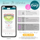 How to edit baseball birthday invitation template in Corjl on phone, instant access digital invite, customize, download, and print or share