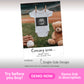 A white baby onesie with an ultrasound image hangs on a clothesline above baseball gear and a teddy bear, with text announcing a baby due in January 2026.