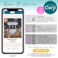 An infographic explains how to edit a baby announcement template with Corjl, featuring steps to purchase, edit, and print or share, displayed on a smartphone mockup.