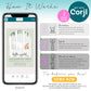How to edit Corjl template infographic showing steps to purchase, customize, and download newborn baby announcement design