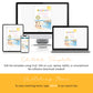Editable beach birthday invitation template displayed on desktop, laptop, tablet, and phone, Corjl instant download summer party invite