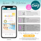 How to edit beach birthday invitation template in Corjl on mobile phone, instant download invite, customize text and download