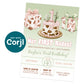 Printable cowgirl first birthday invitation with western cake, cactus and cow print gifts, editable rodeo birthday invite template