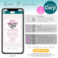 How to edit bachelorette invitation template in Corjl on mobile device, last rodeo cowgirl theme instant download invite