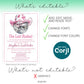Editable bachelorette invitation template showing text editing, font and color changes, graphics not editable Corjl template