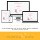 Editable last rodeo bachelorette invitation template with pink cowgirl boots design displayed on desktop, tablet and smartphone, Corjl instant download