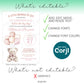 Editable baby shower invitation template showing text editing font and color customization in Corjl