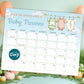 Farm theme baby shower prediction calendar sign locally grown baby shower game printable editable template