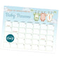Printable baby shower prediction calendar farm theme guess baby due date game sign editable download
