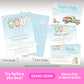 Baby shower invitation bundle with locally grown theme including invite diaper raffle books for baby and thank you card editable template