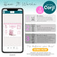 Step-by-step instructions showing how to edit bachelorette party chip bag template in Corjl, including instant access, customizing text, and downloading printable party favor.