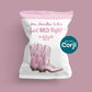 Personalized bachelorette party chip bag mockup with pink cowgirl boots and “Last Wild Night” theme, editable bridal party favor template.