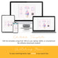 Editable ice cream birthday chip bag template displayed on desktop, tablet, and smartphone, featuring pink striped background and pastel soft serve cone design, Corjl instant download.