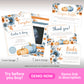 Pumpkin baby shower invitation set with diaper raffle books for baby and thank you cards fall baby shower bundle