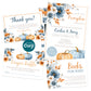 Pumpkin baby shower invitation bundle with thank you card diaper raffle and books for baby fall baby shower template editable Corjl