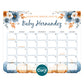 Printable fall baby shower prediction calendar pumpkin theme guess baby due date game sign editable