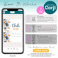 Corjl editable template instructions showing how to edit, customize, and download baby shower signs instantly